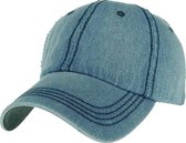 Denim spijkerstof pet baseball cap kleur blauw maat one size