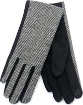 Zwarte warme dames handschoenen Tweed