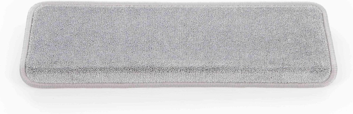 Rechte trapmat velours lichtgrijs set a 15 stuks