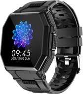 Belesy® OCTA - Smartwatch Dames - Smartwatch Heren - Horloge - 1.54 inch - Kleurenscherm - Stappenteller - Bloeddruk - Hartslag - 250+ wijzerplaten - Maak je eigen wijzerplaat - Kunststof - Zwart - Moederdag