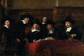 Canvas Staalmeesters - Schilderij van Rembrandt van Rijn - MuurMedia - schilderij - Gildemeester collectie - 60x90