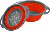 Invendio - Keukenzeef/ vergiet- Plastic - Opvouwbaar -Grijs/rood