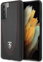 Ferrari Off Track Stitch Line Samsung Galaxy S21 Plus Telefoonhoesje met Zwarte Achterkant, Bescherming van Telefoon.