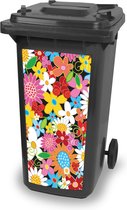 Kliko sticker - Flower Power - container sticker - afvalbak stickers - vuilnisbak - CoverArt