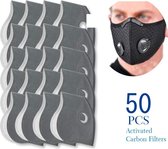 50 stuks 2.5 pm filters voor sportmaskers - grijs