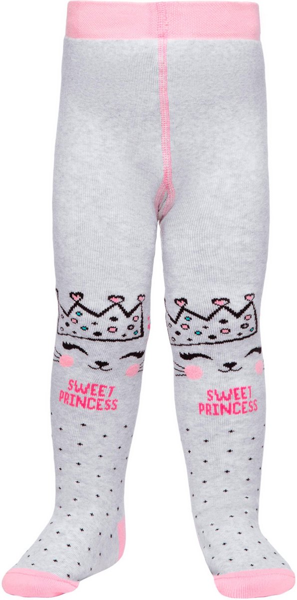Warme Babymaillot (fleece binnenkant), Prinsesje, lichtgrijs | Maat 80-86 (0-12 mnd).