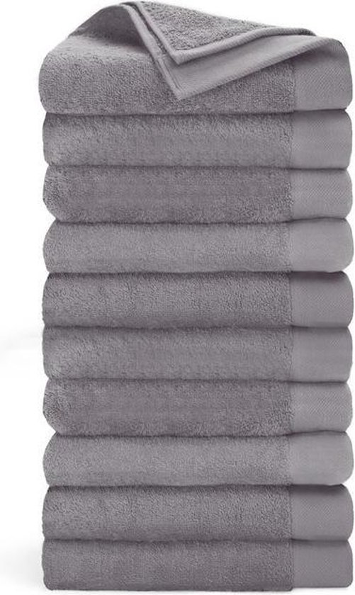 Walra Remade Handdoeken 50x100 - set van 10 - Zware kwaliteit 550 g/m2 -  Taupe | bol.com