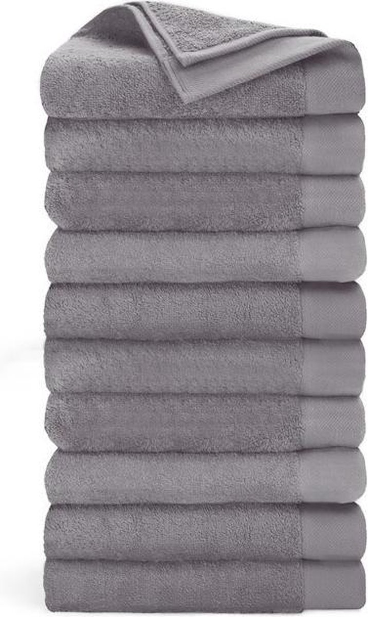 Walra Remade Handdoeken 50x100 - set van 10 - Zware kwaliteit 550 g/m2 - Taupe