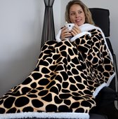 Snuggie - Deken met Mouwen - Fleece - Plaid - Snuggle - TV - Volwassenen - Hoodie - 180 x 130 cm - Giraf