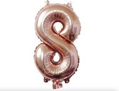Folie Cijferballon 82cm Rosé Goud - Cijfer Ballon 8 - Ballon Rosé - acht Kind Volwassen Verjaardag Bruiloft Decor Party