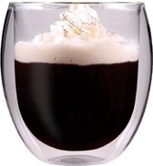 GLAEZ® Dubbelwandige Glazen - Latte Macchiato Koffieglazen - Koffiekopjes/Theeglazen - Koffieglas Handgeblazen - Dubbelwandig koffieglazen - Vaatwasserbestendig - Topcadeaus -  Cadeau voor haar -  250 ml
