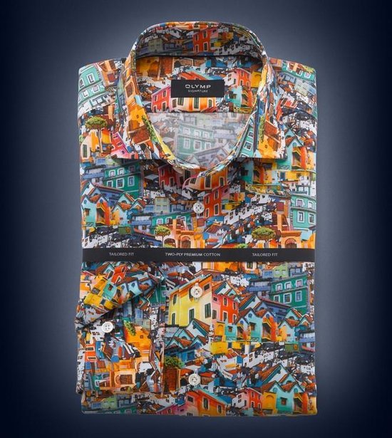 Olymp Signature Savio - Overhemd - Heren - Casual - Print - 42 | bol.com