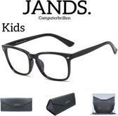 JANDS. Kids computerbril - Met Hardcase - Kinderbril - Kinder Blauw Licht Bril - Anti Blue Light - Tegen Vermoeide Ogen - Zonder Sterkte - Zwart - Met Gratis Accessoires