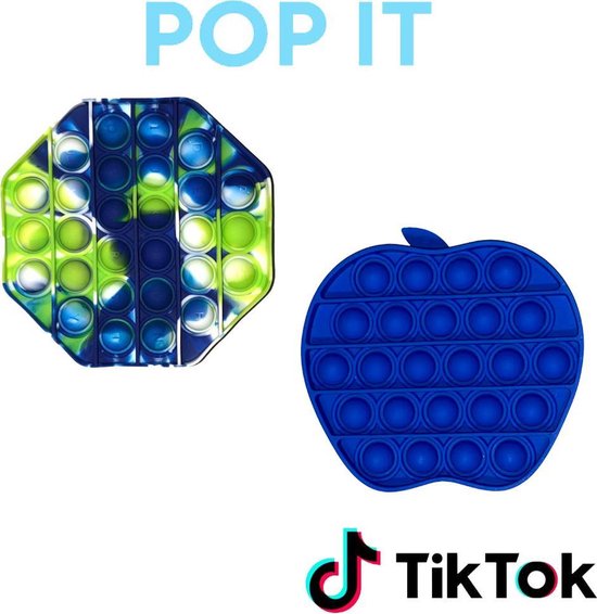 2 Stuks Pop It Fidget Toys – Eenhoorn & Octagon Vorm – Stressverlichter Met Zonlicht Kleurverandering – Herbruikbare Zintuiglijke Speeltjes