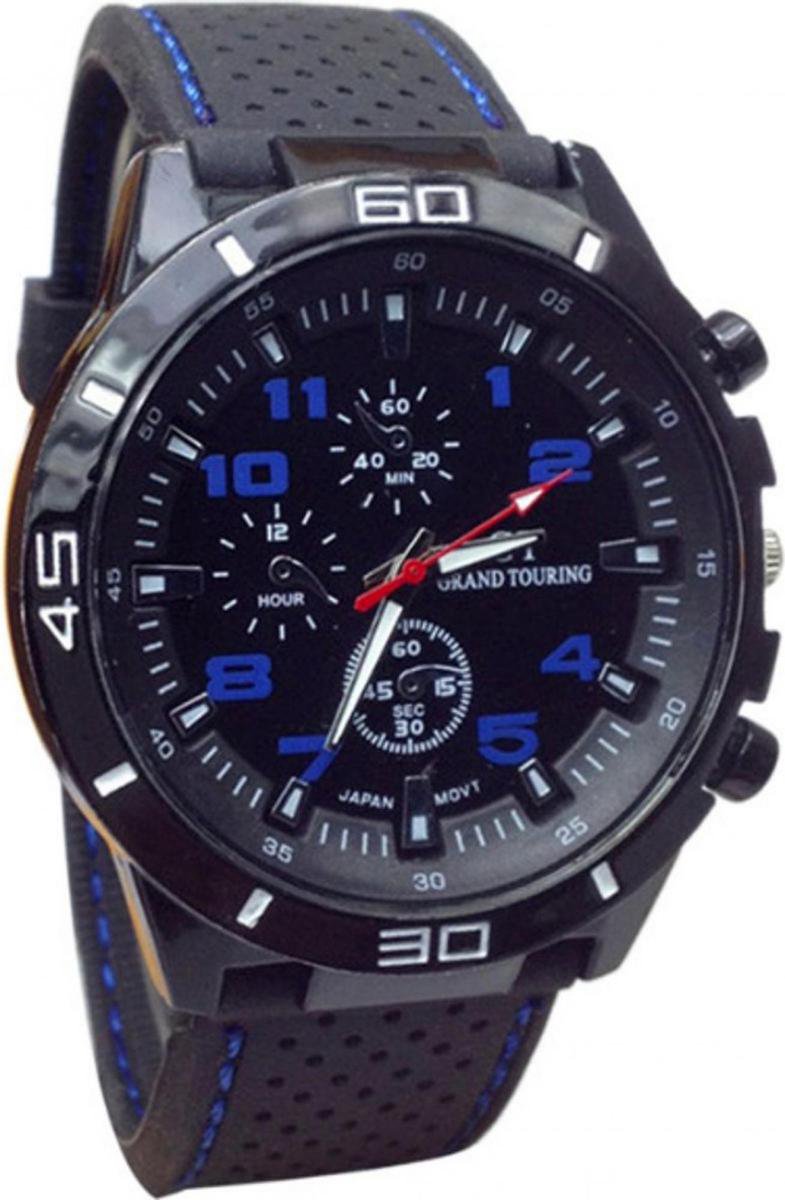 Hidzo Horloge GT Sport ø 40 mm - Blauw - Inclusief horlogedoosje