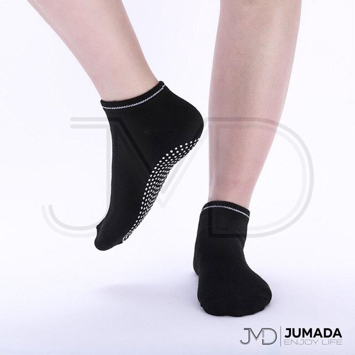 Anti Slip Yoga Sokken - Yoga - Halfhoog - Unisex - Zwart