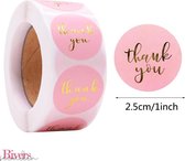 Stickers 'Thank you' bedrijf stickers - roze - hobby - webshop - bestellingen - kaart - stickers - bedankt stickers -  Huwelijk - Babyshower - Kraamfeest - Kerst – sinterklaas - go