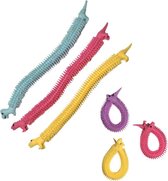 FIDGET - STRETCHY dino/unicorn- monkey noodles  5 stuk - set 1.