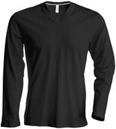 Kariban Heren Slim Fit Lange Mouw V Hals T-Shirt (Grijs)