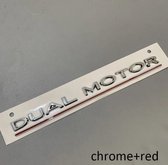 Dual Motor Performance embleem chroom Zilver voor Tesla Model 3 X Y S aanduiding achterklep/kofferdeksel logo .