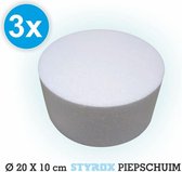 3x Piepschuim ronde schijf 20 cm en 10 cm dik - hobby - Isomo - figuren - artikelen - taart - dummy