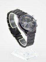 Fashion horloge Quartz zwart staal
