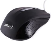 Max'L optische Ergonomische muis 1000 DPI 4 knoppen bedrade muis kleur zwart