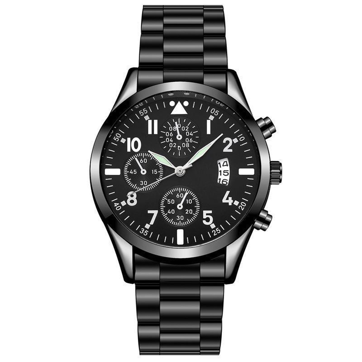 Quartz Heren Horloge Zwart-Zwart • Luxe • Goud • Zwart • Blauw • Heren • Horloge • Quartz • Zakelijk • Stijlvol