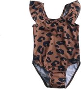Badpak meisjes - Luipaardprint – Bruin – Zwempak meisjes – (Leeftijd ca. 4 – 5 jaar)