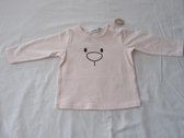 noukie's , meisje , t-shirt lange mouw ,bio , rose met nouky snoet ,  6 maand 68