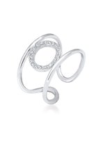 Elli Dames Ring Kreis Geo Kristalle Pretty 925 Silber