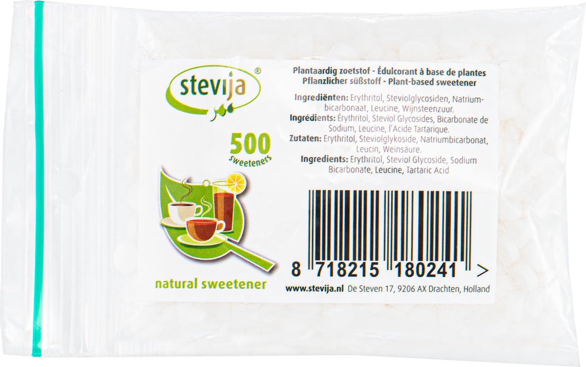 Goedkoopste SteviJa Stevia zoetjes navulzakje 500 Stuks