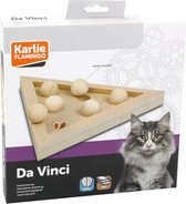 Karlie - Interactive Toy Da Vinci - 25 CM - katten denkspel - kattenspeelgoed hout - poezenspeelgoed interactief