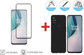 2-In-1 Screenprotector Hoesje Bescherming Protector Set Geschikt Voor OnePlus Nord N10 5G - Full Cover 3D Edge Tempered Glass Screen Protector Met Siliconen Back Bescherm Hoes Cove