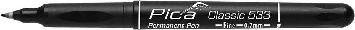 Pica Permanent Pen 0,7mm Rond - Zwart - 10 stuks