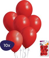 Ballonnen Set - Rood - 10 Stuks - Latex - Geschikt voor Helium