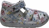 Falcotto velcro bloemen print gesloten lederen sandalen Laguna  wit multi mt 23