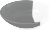 Tarhong voerbak kat dual melamine grijs / wit - 13,5x13,5x3 cm 180 ml - 1 stuks