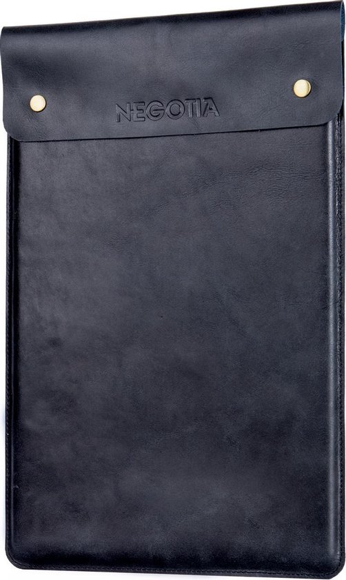 NEGOTIA Alpha - Housse pour ordinateur portable 13.8 pouces - Macbook Air & Pro 13 pouces - Housse pour ordinateur portable 13 pouces en cuir de grain supérieur 100% luxe - Noir