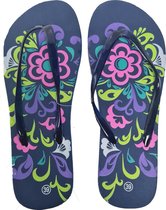 Sorprese – slippers – Flowers blauw – maat 39 – slippers dames – teenslippers - badslippers