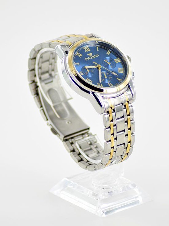 Horloge met goud blauwe + extra + doosje | bol.com
