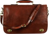 TIME RESISTANCE Illusions Briefcase in Brown leather
