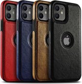 GSMNed - PU Leren telefoonhoes iPhone 12 mini rood – hoogwaardig leren hoesje rood - telefoonhoes iPhone 12 mini rood - lederen hoes voor iPhone 12 mini rood – 1x screenprotector i