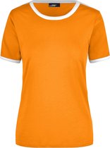 Oranje met wit dames t-shirt L
