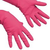 Multy Luxe Huishoudhandschoenen maat L - Natuurlatex met katoenen vlokvoering - Anti slip - Rubberen handschoenen - Waterdicht - Natuurlijk latex - Maat L.