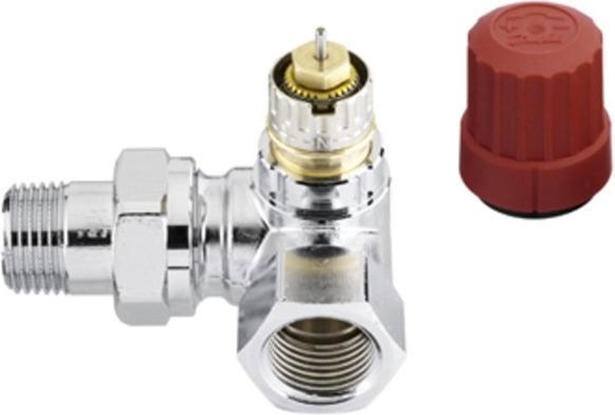 Danfoss RA NC Thermostatische radiatorafsluiter 1/2 bi bu dubbel haaks rechts chroom