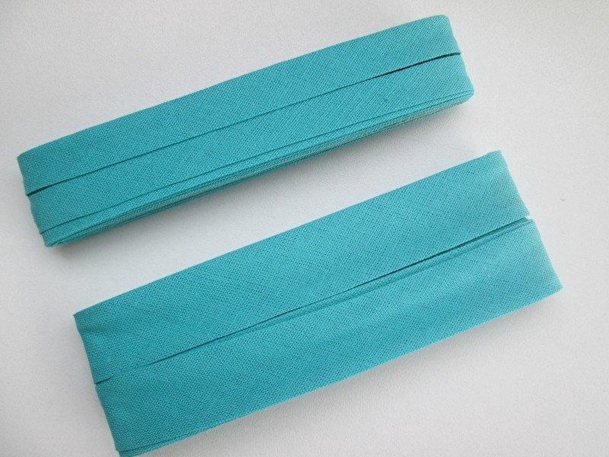 Biaisband katoen 20 mm 5 meter Turquoise 405