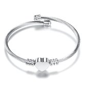 Malinsi - Armband Dames Hart Verstelbaar - 4 Kleuren - Zilver - Armbandjes - Armbandje Verjaardag - Cadeau voor Haar - Vrouw - Moederdag - Valentijn