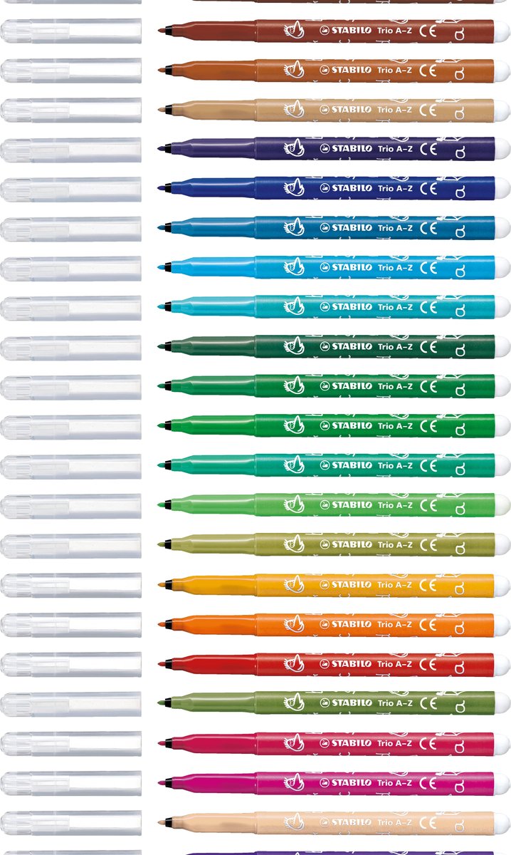 STABILO Trio A-Z - Viltstift - Met Ergonomische Driekantige Gripzone - Etui Met 30 kleuren — afbeelding 7