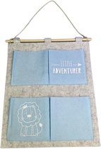 Organisateur Little Adventurer - Grijs / Blauw - Feutre / Bois - 38 x 44 cm